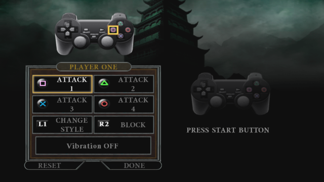 default Ps2 controller setup